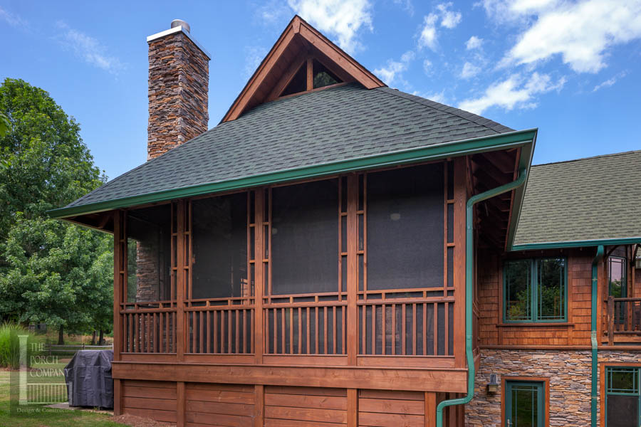 Screened Porch with Gable Roof and Unique Details The Porch