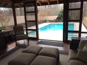 detached pool house screened porch