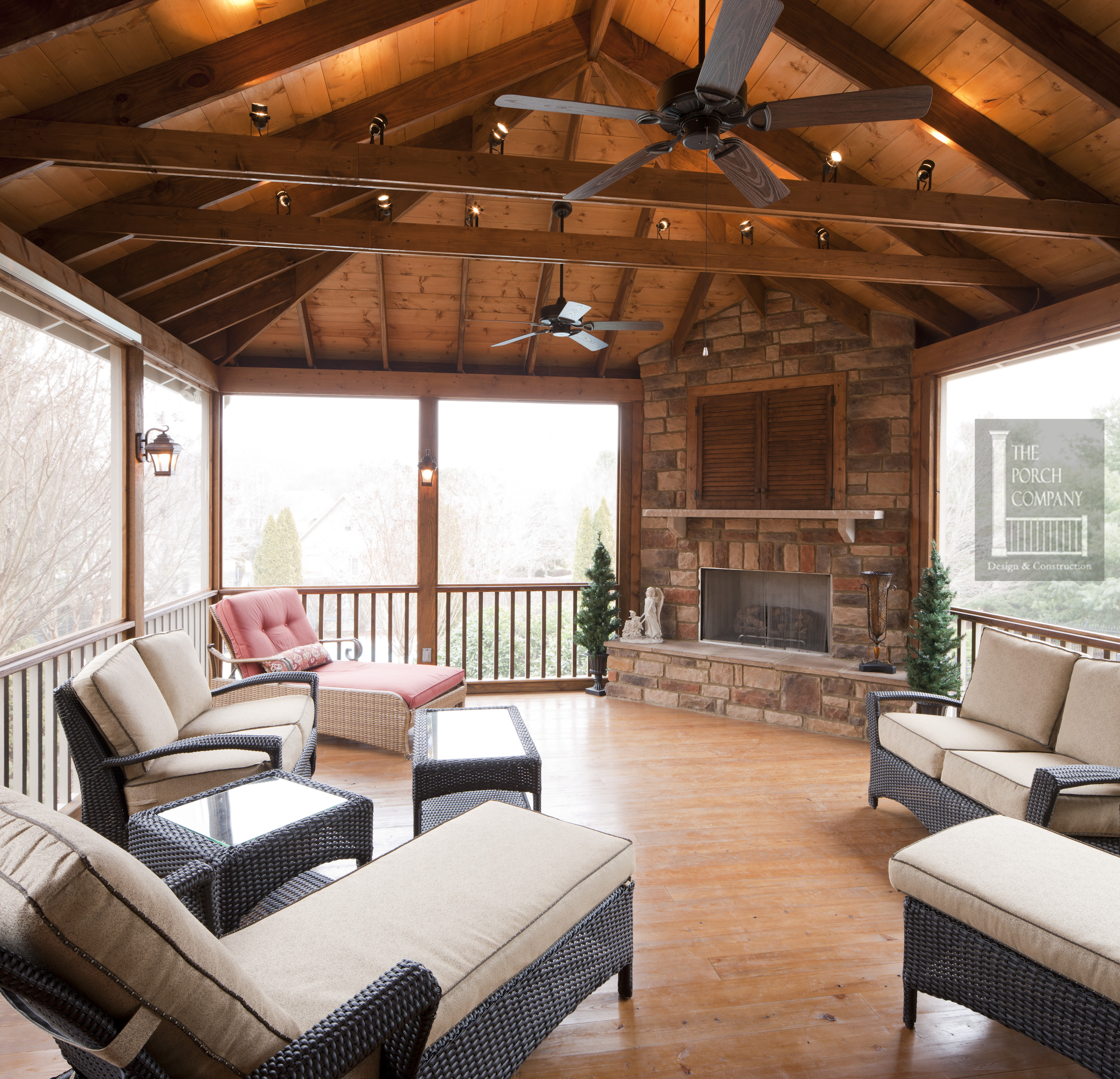 6 exposed rafter ceiling with stain Nashville