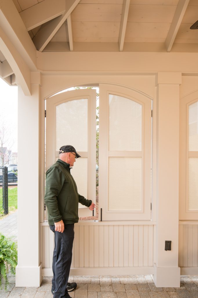 Nashville Outdoor Pavillion Featuring Fabric Shutters