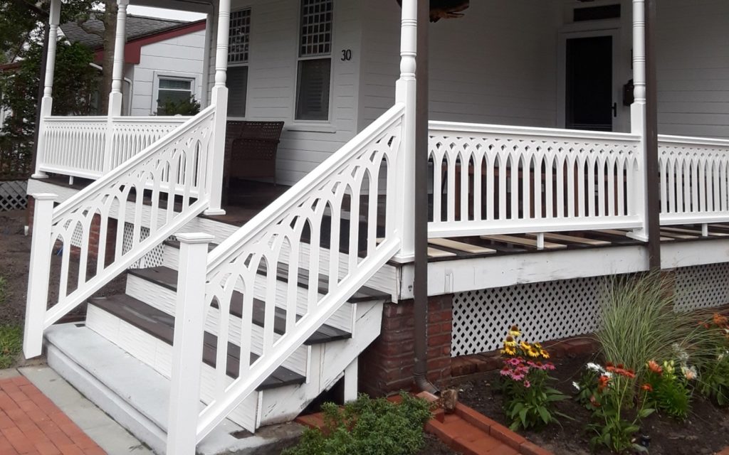 Cathedral Picket railing available at the Porch Store