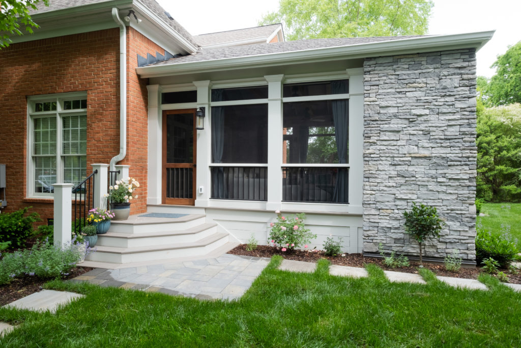 porch-screened-exterior-doors-aluminum-hermitage-pavers-stairs