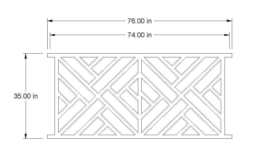 Banta Custom Chippendale Panel 1" x 35" x 76" The Porch Company