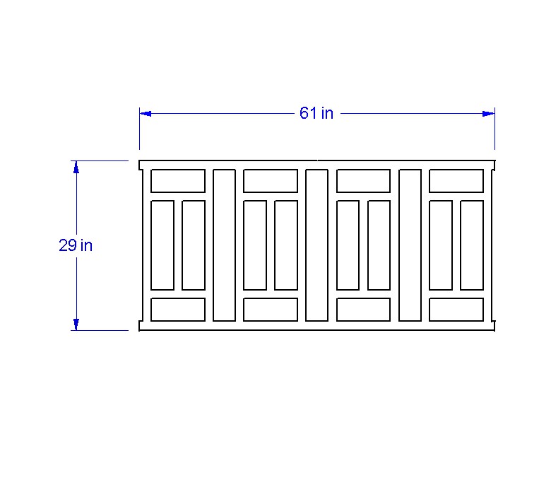 Hammond Custom Window Pane Panel, 1" x 29" x 61" The Porch Company
