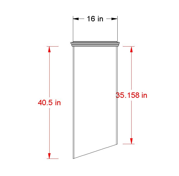 Brandon Custom Hermitage Sleeve and Cap, 19" x 16" x 40.5", 18.43° Base